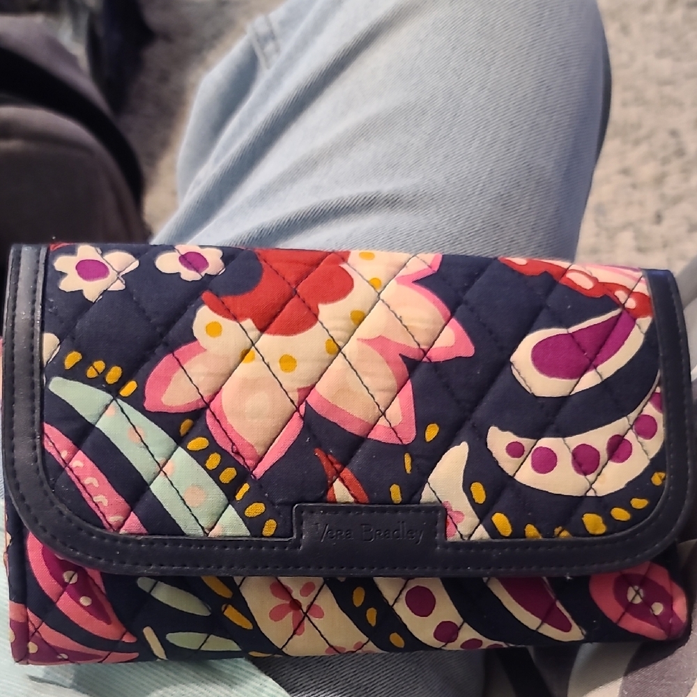 Vera Bradley Blue and Pink Quilted Wallet